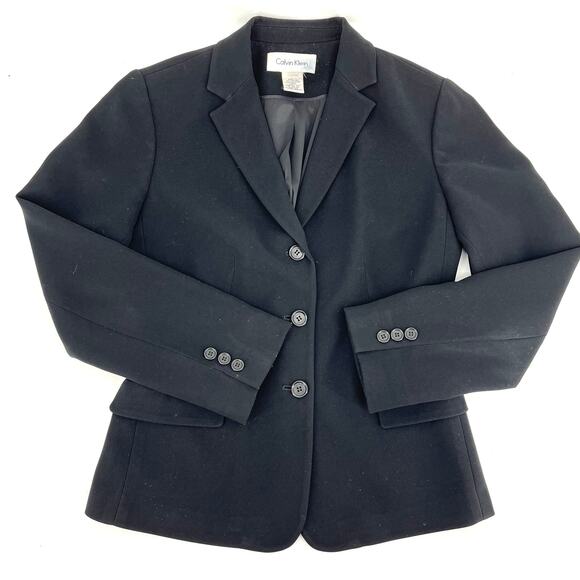 Calvin Klein Short Single-Breasted Blazer 2 Tailored Career Jacket - Picture 8 of 8